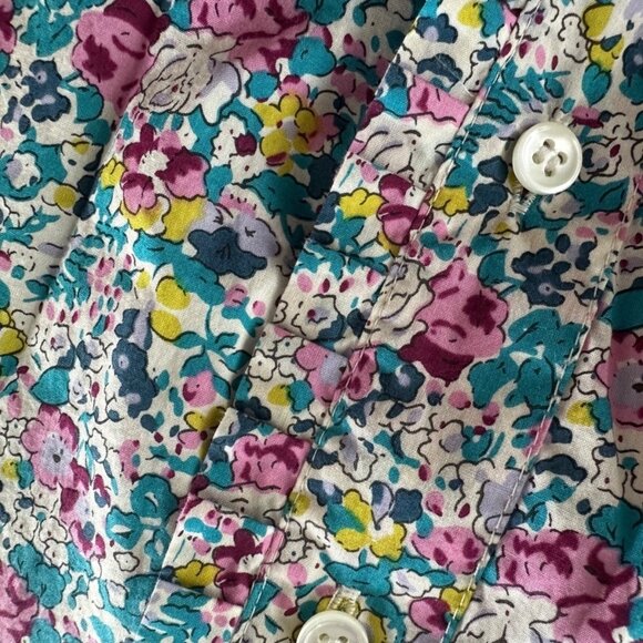 J crew Liberty Fabrics Womens 8 Ruffle Button-up Blouse Claire-Aude Floral - Picture 7 of 11